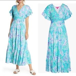 Lilly Pulitzer Jessi Midi Dress in the Amethyst Tint Craysea print size XS